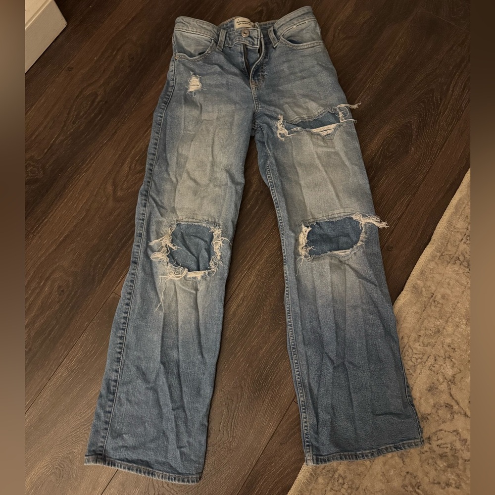 Abercrombie Kids high rise wide leg Jeans